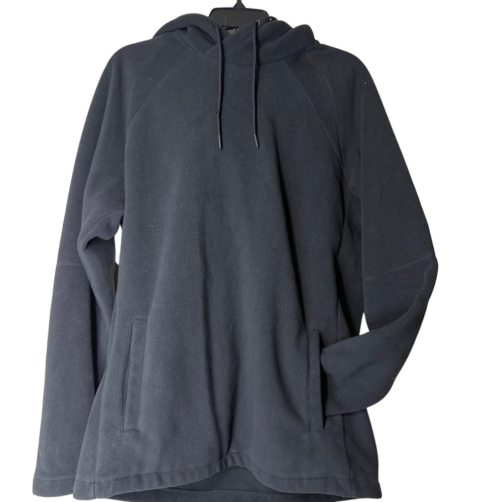 Gymshark Black‎ Fleece Hoodie Womens Medium Long Sleeve Pullover Sweatshirt Cozy